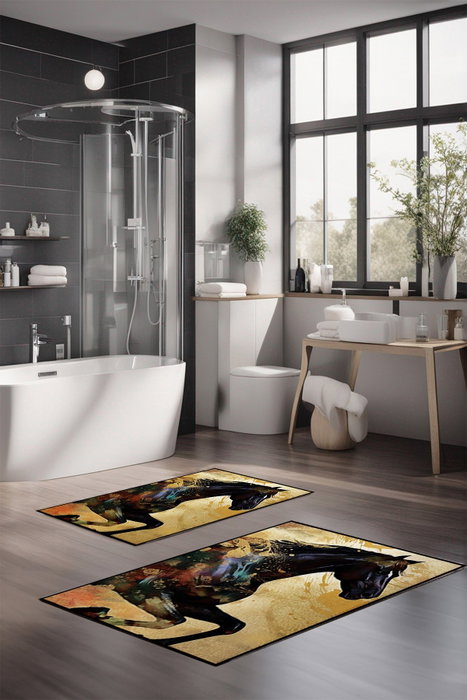 Mijölnir Juego de 2 Alfombrillas de Baño CT-5421 Multicolor Mijölnir Juego de 2 Alfombrillas de Baño CT-5421 Multicolor
